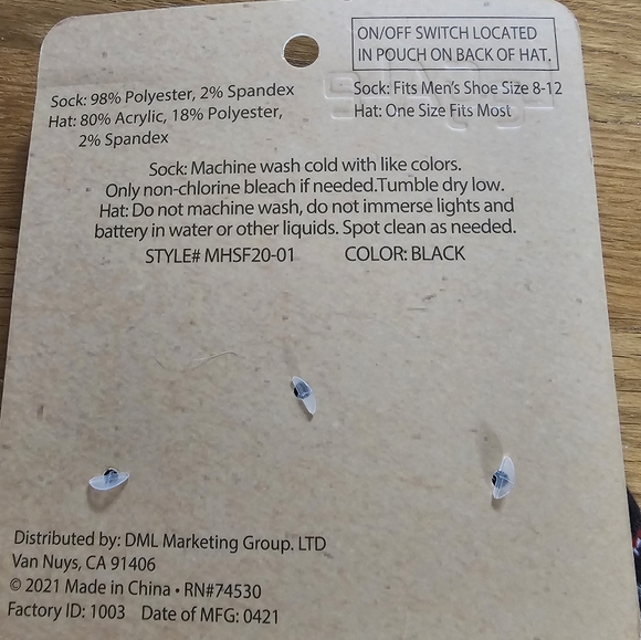 Ugly Christmas Party Collection Light Up Hat & Sock Set Men's Shoe Size 8-12 NWT - Picture 4 of 9